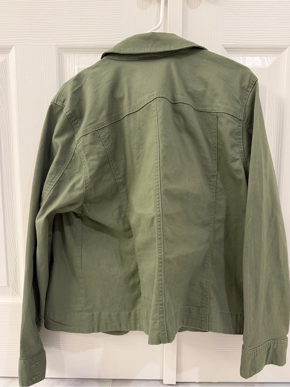 Charter Club Olive Green Cotton Jean Jacket - Picture 2 of 3